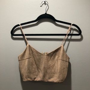 taupe suede LF crop top